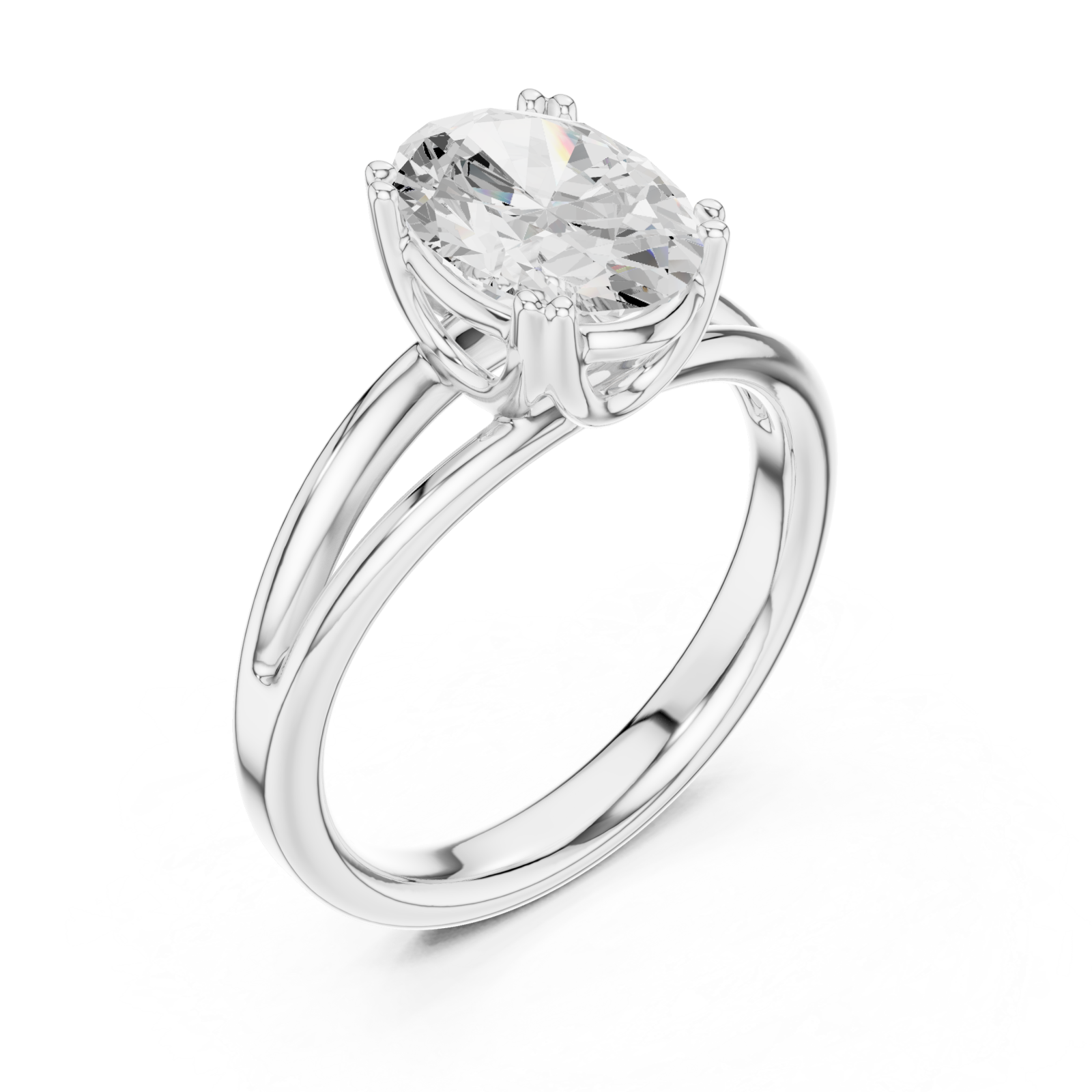 White Gold Heartsong Oval Solitaire Ring Right View