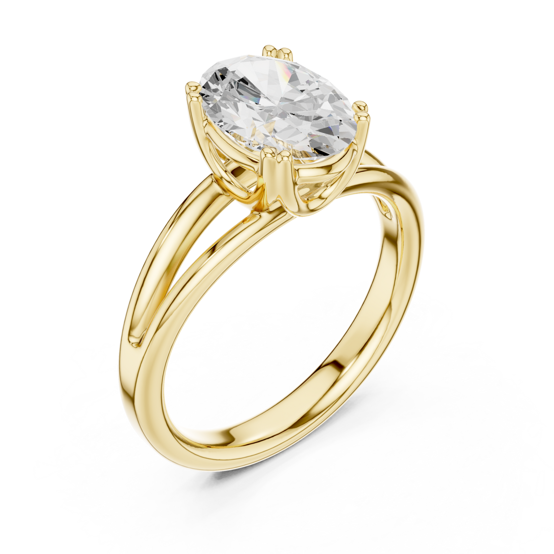 Gold Heartsong Oval Solitaire Ring Right View