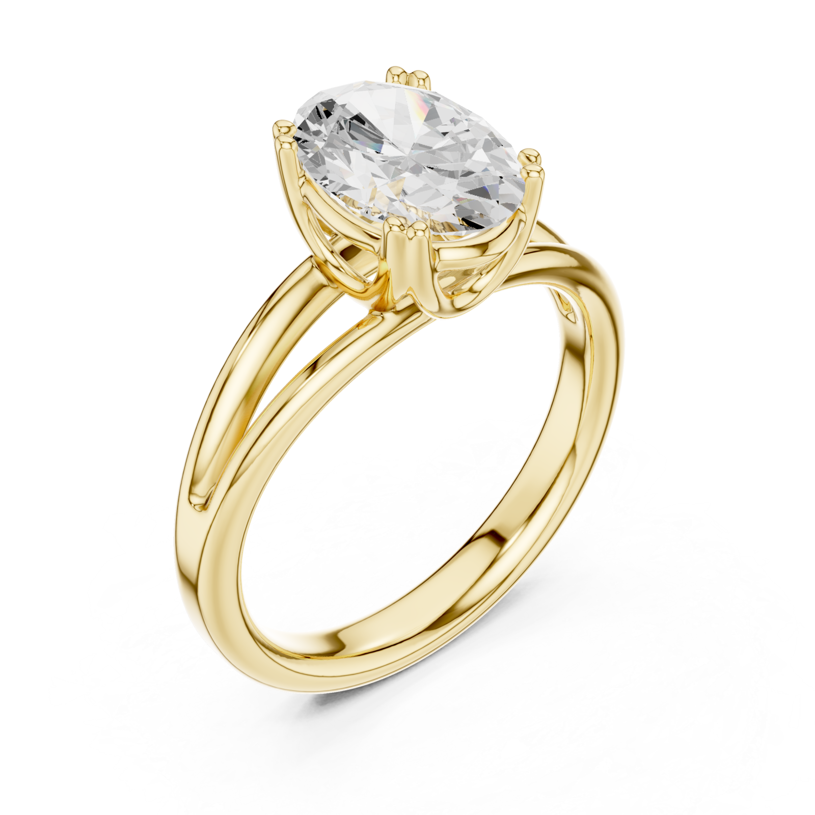 Gold Heartsong Oval Solitaire Ring Right View