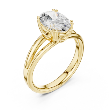 Gold Heartsong Oval Solitaire Ring Right View