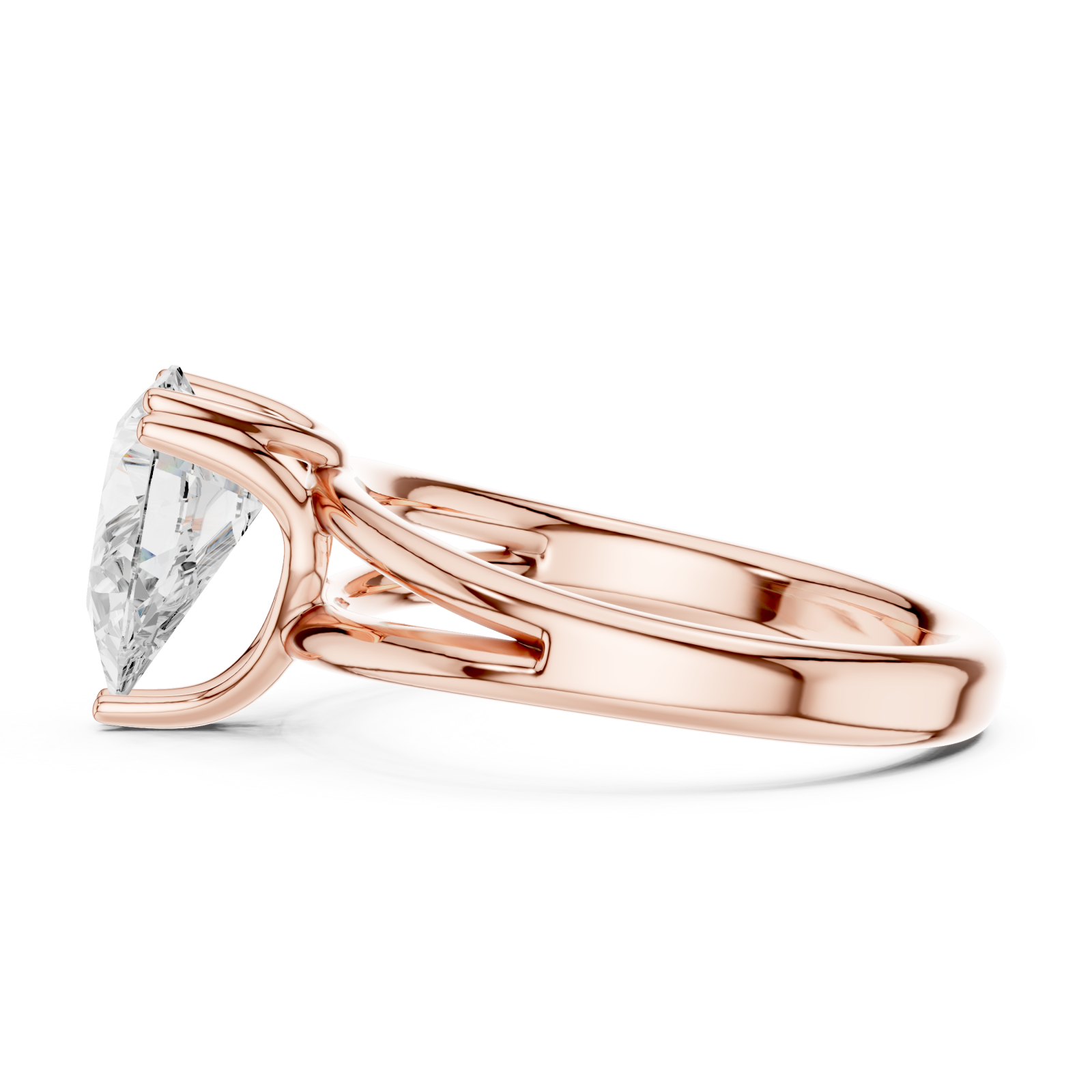  Rose Gold Eternal Crest Modern Band Ring Side View