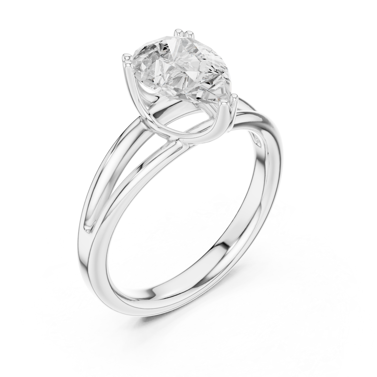  White Gold Eternal Crest Modern Band Ring Right View
