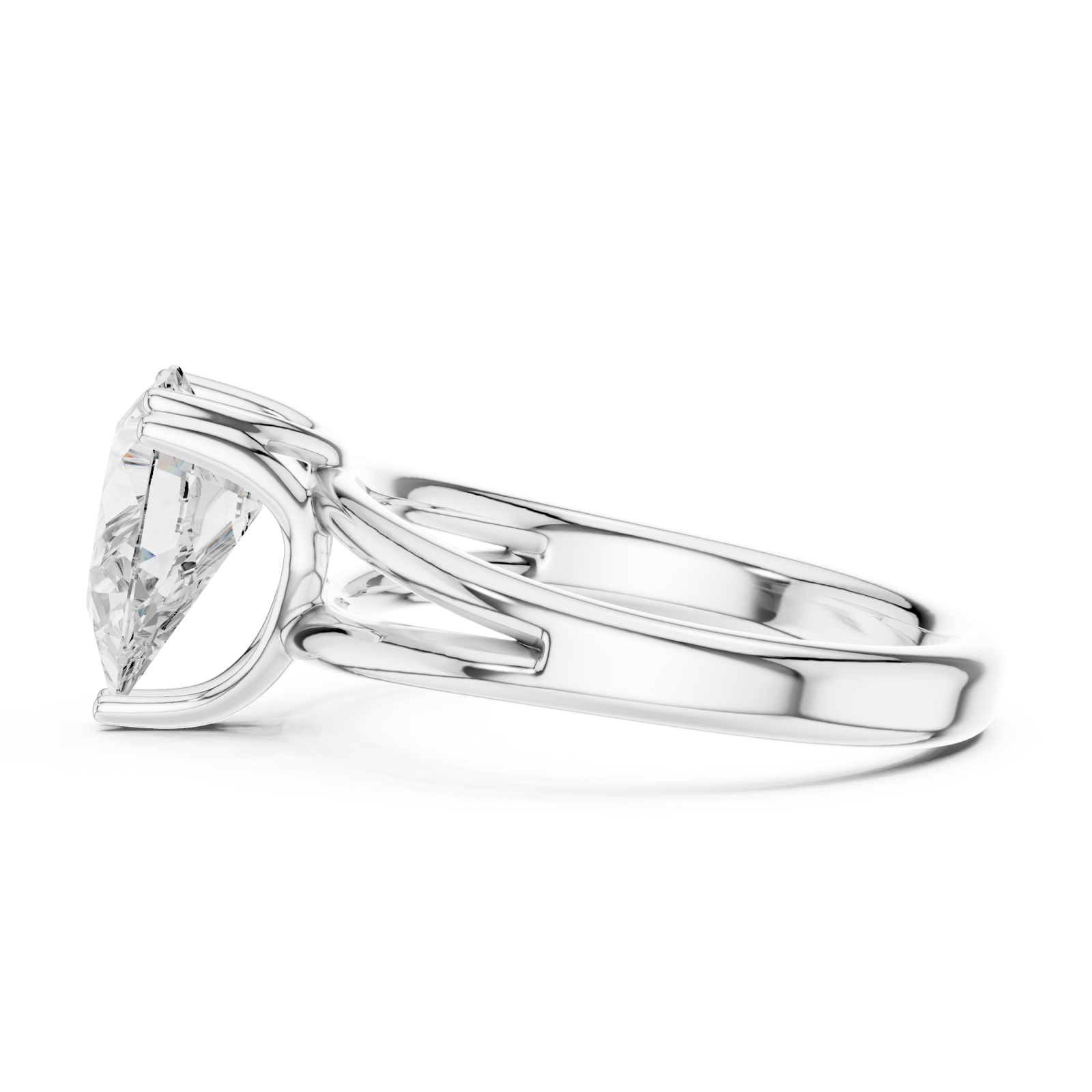  White Gold Eternal Crest Modern Band Ring Side View