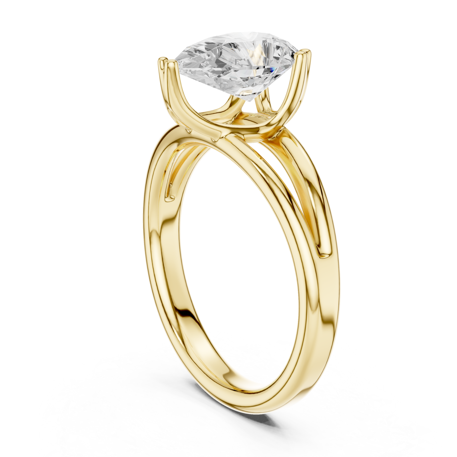  Gold Eternal Crest Modern Band Ring Left View