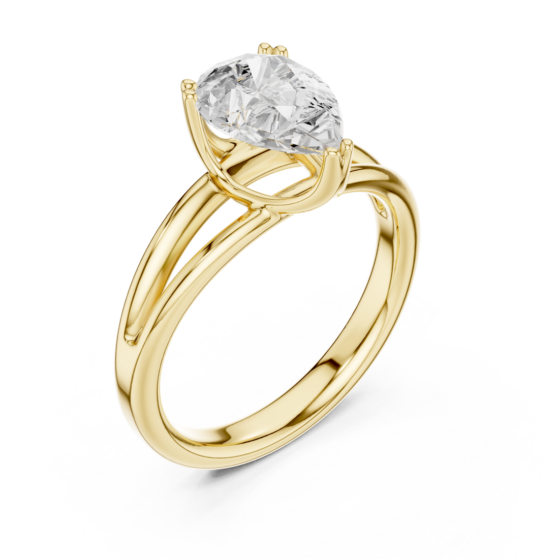 Gold Eternal Crest Modern Band Ring Right View