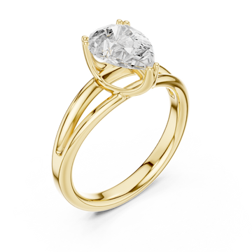Gold Eternal Crest Modern Band Ring Right View