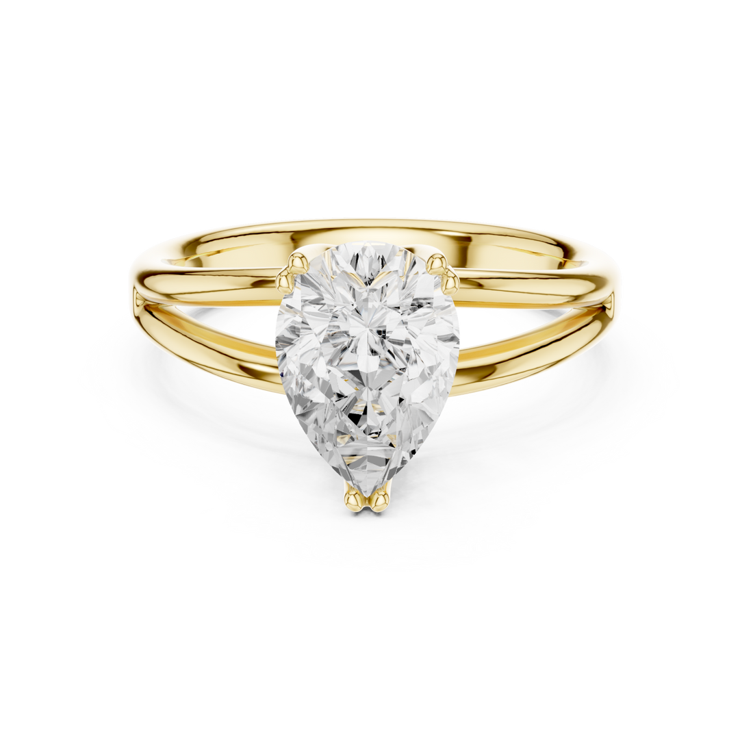Gold Eternal Crest Modern Band Ring Right View