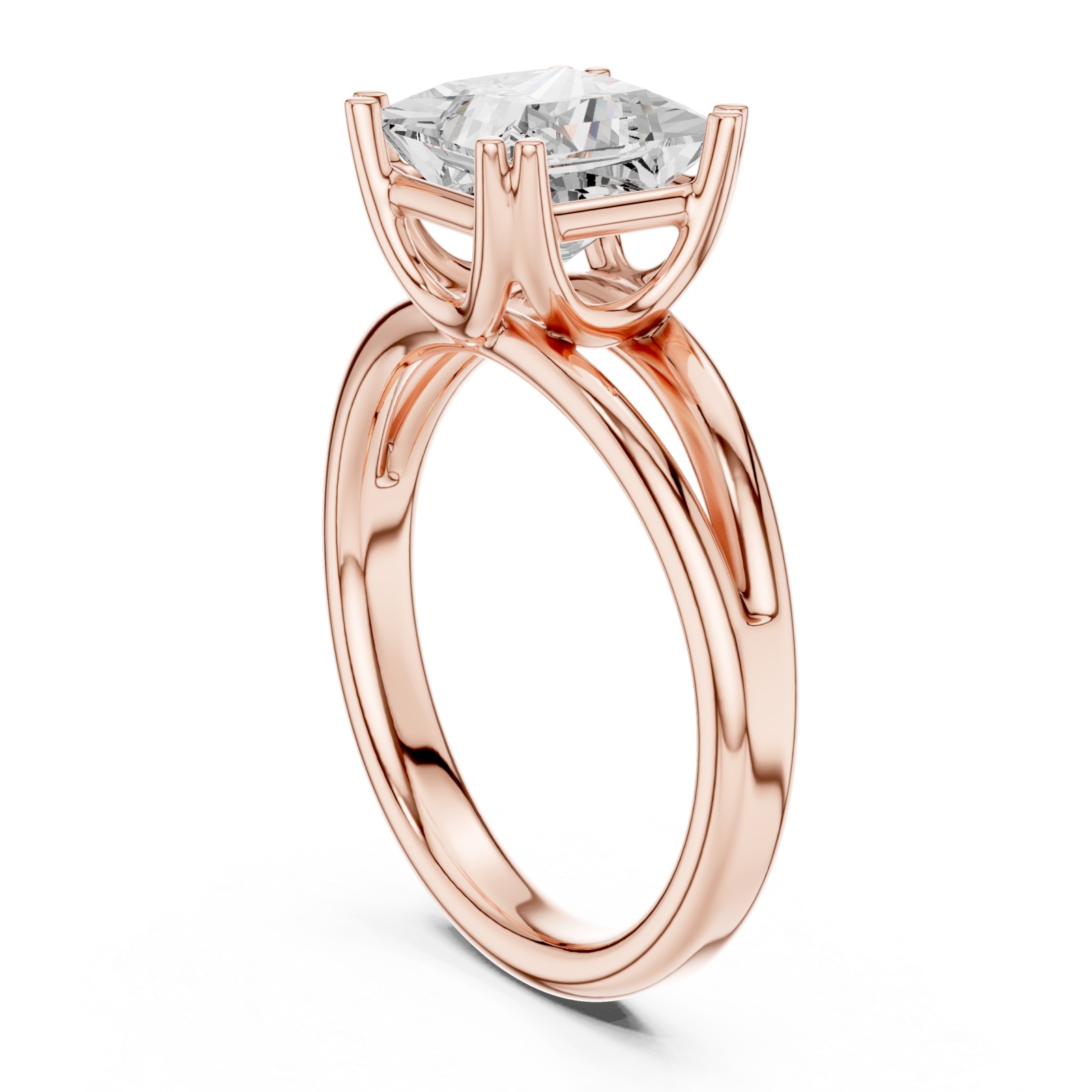  Rose Gold Majesty Cushion Embrace Ring Left View