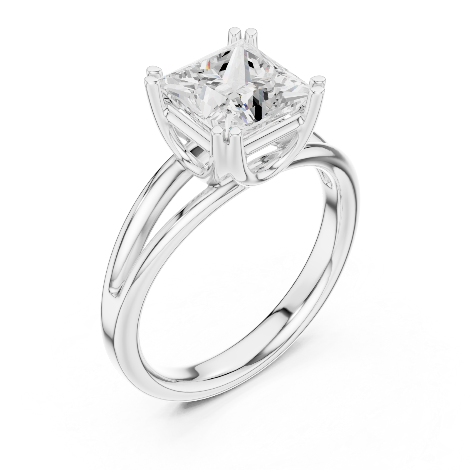  White Gold Majesty Cushion Embrace Ring Right View