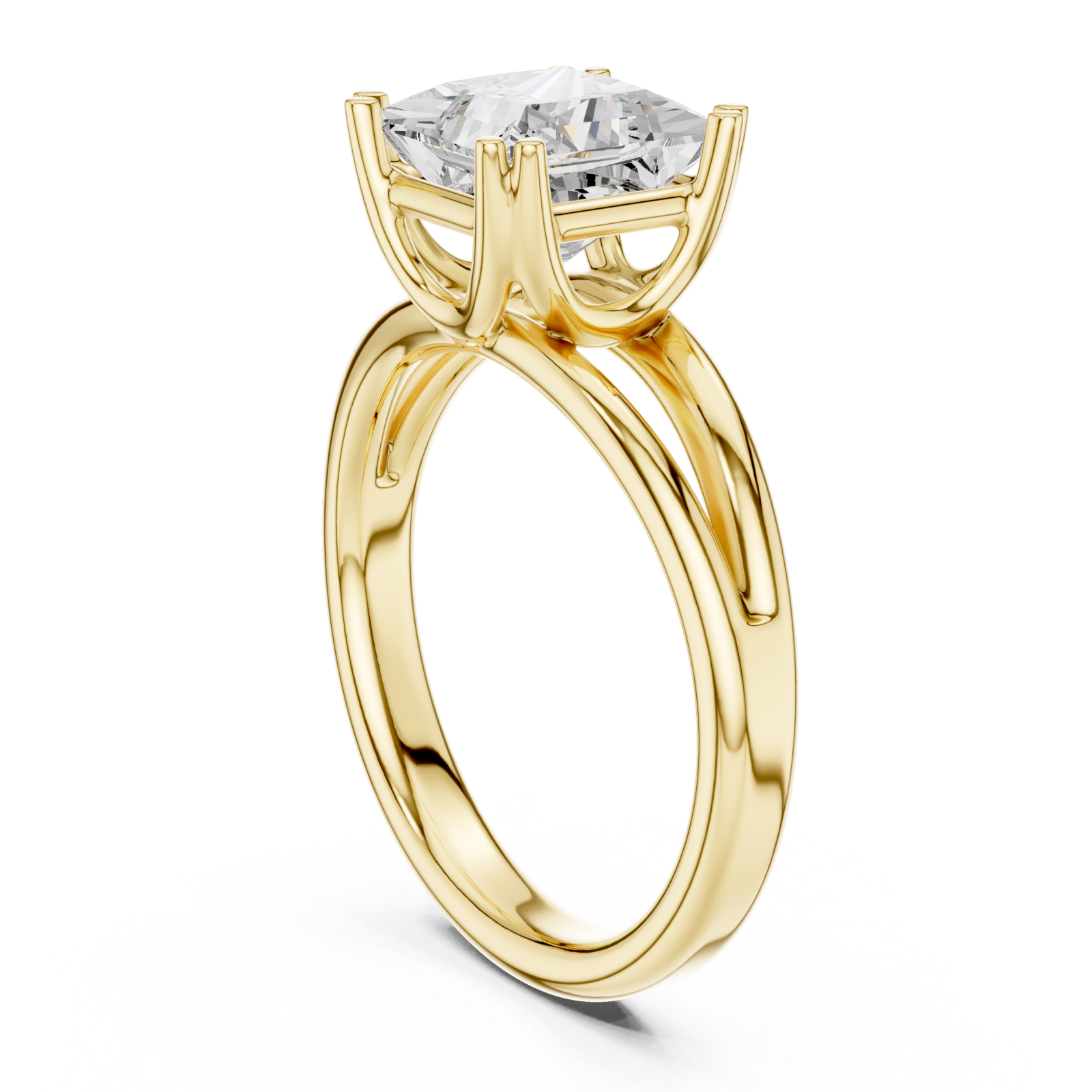  Gold Majesty Cushion Embrace Ring Left View