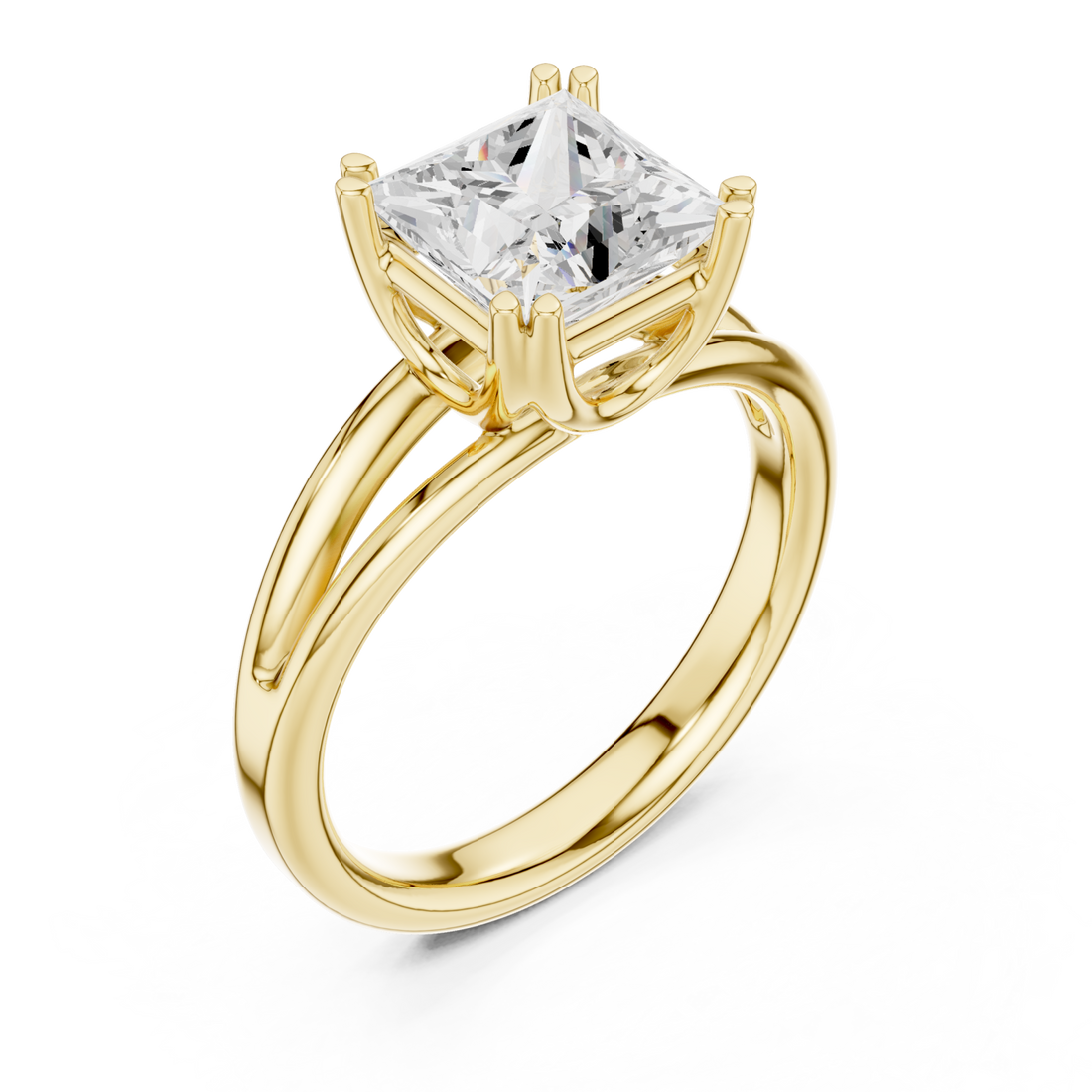 Gold Majesty Cushion Embrace Ring Right View
