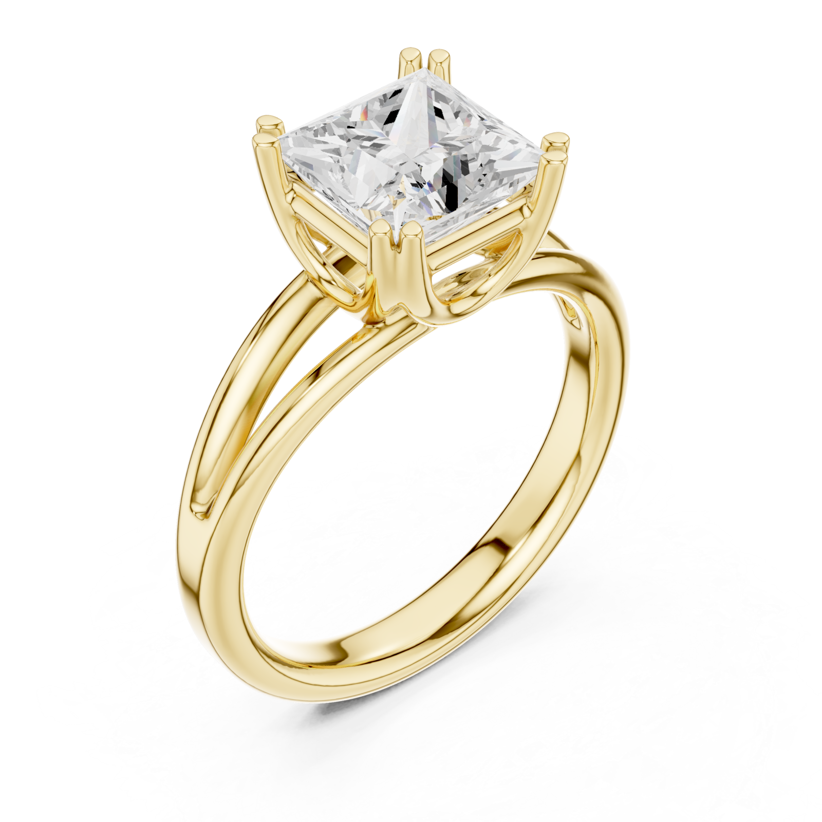 Gold Majesty Cushion Embrace Ring Right View