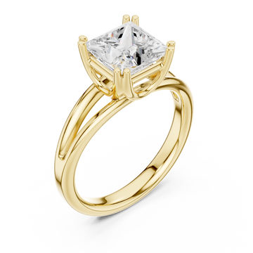 Gold Majesty Cushion Embrace Ring Right View