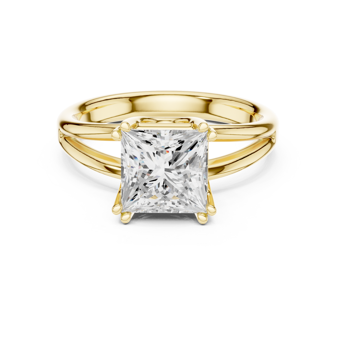Gold Majesty Cushion Embrace Ring Right View