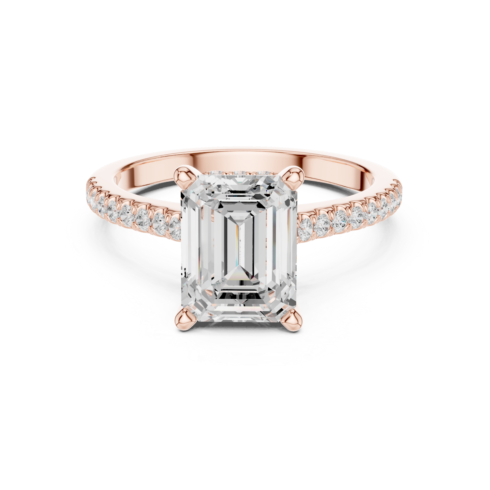  Rose Gold Solstice Reflection Eternity Band Ring Front View