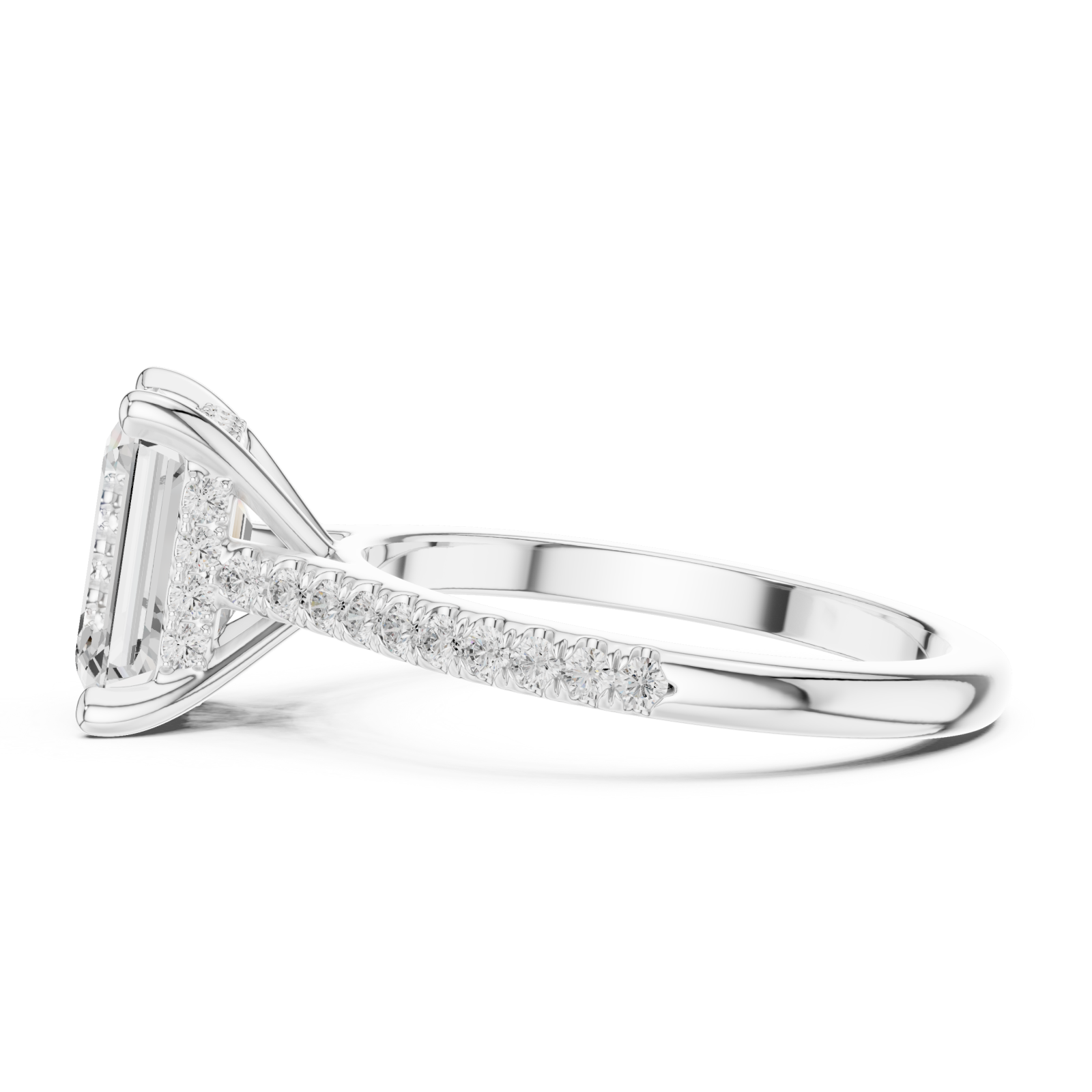  White Gold Solstice Reflection Eternity Band Ring Side View