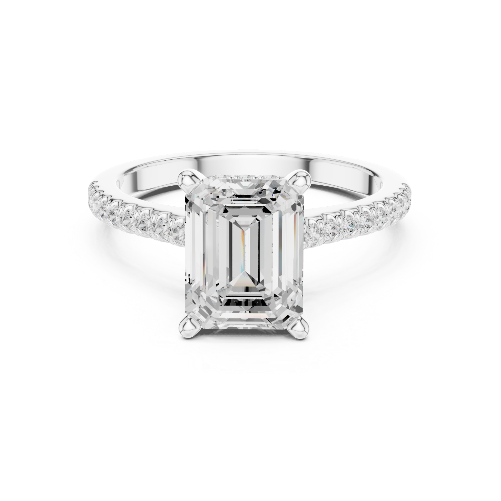  White Gold Solstice Reflection Eternity Band Ring Front View