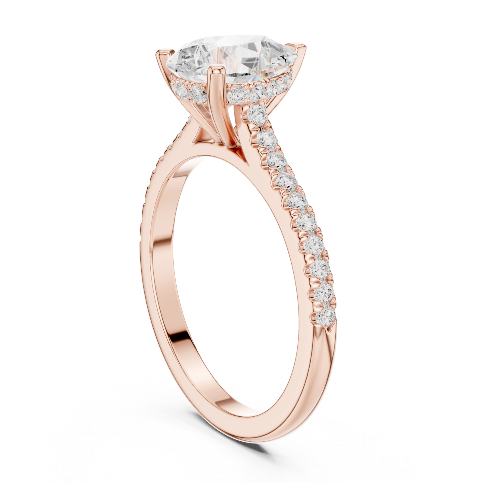  Rose Gold Eternal Promise Radiance Classic Engagement Ring Left View