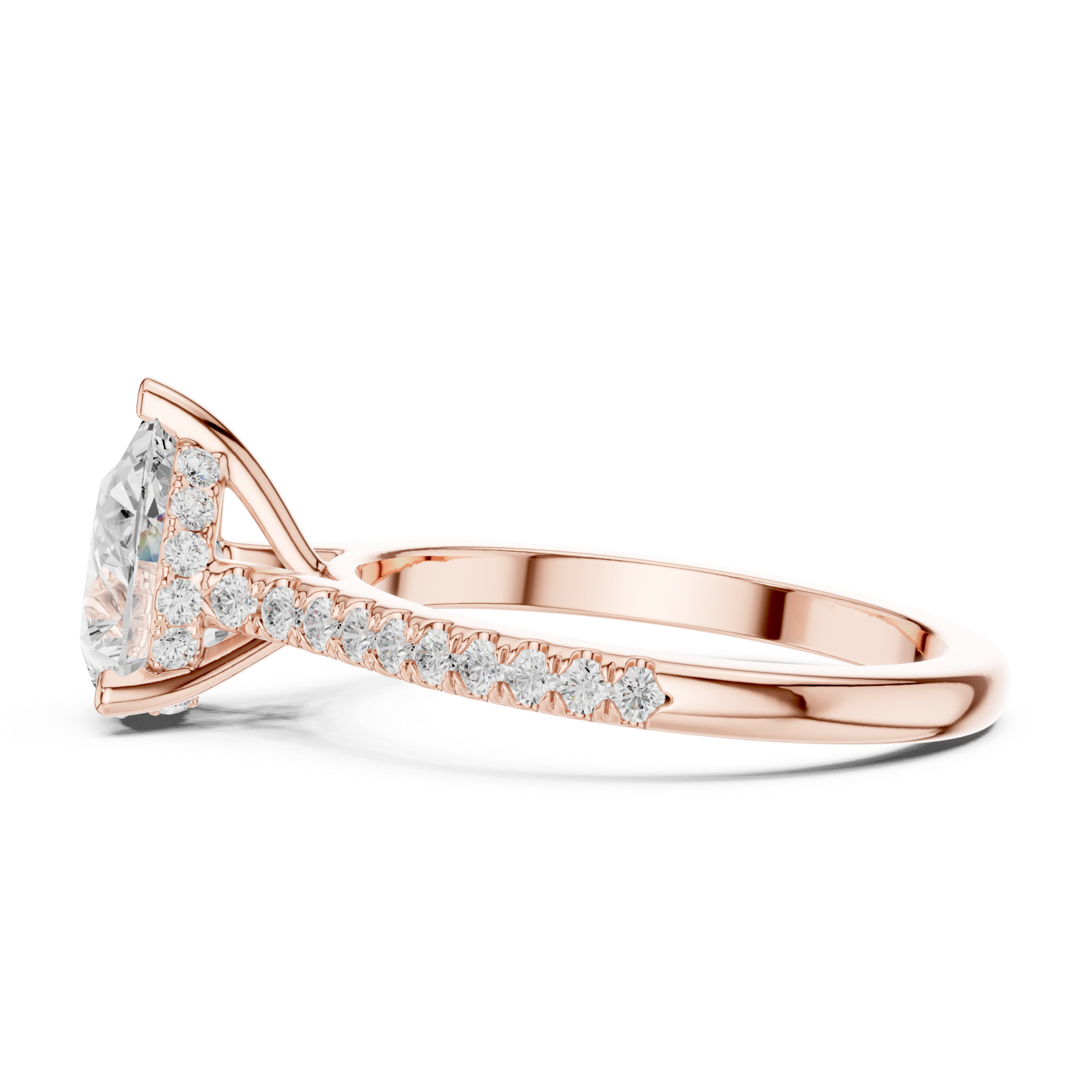 Rose Gold Eternal Promise Radiance Classic Engagement Ring Side View