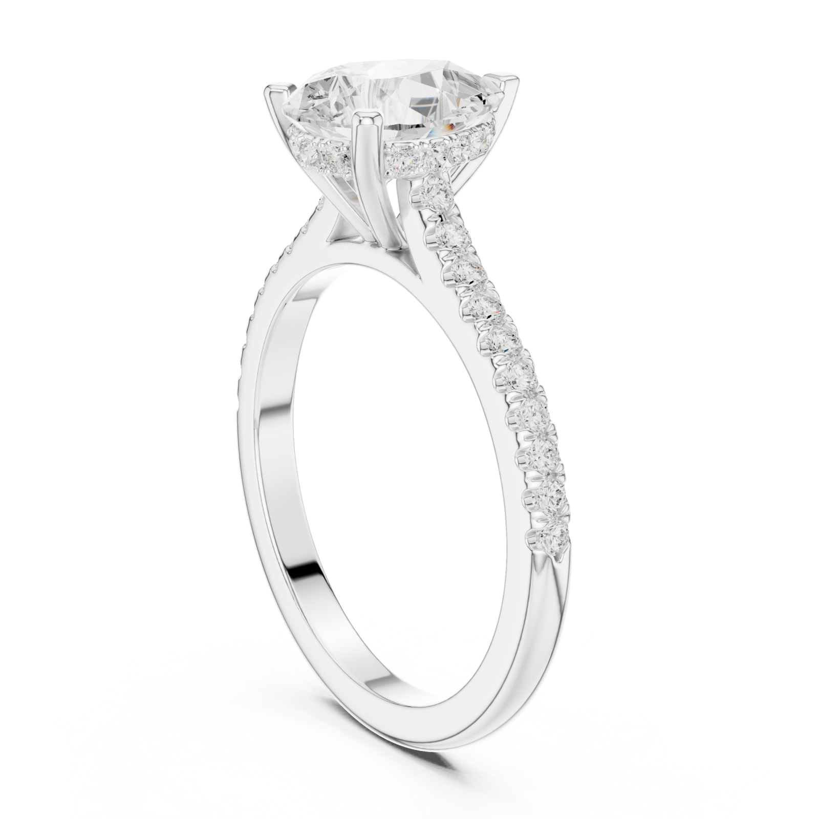  White Gold Eternal Promise Radiance Classic Engagement Ring Left View