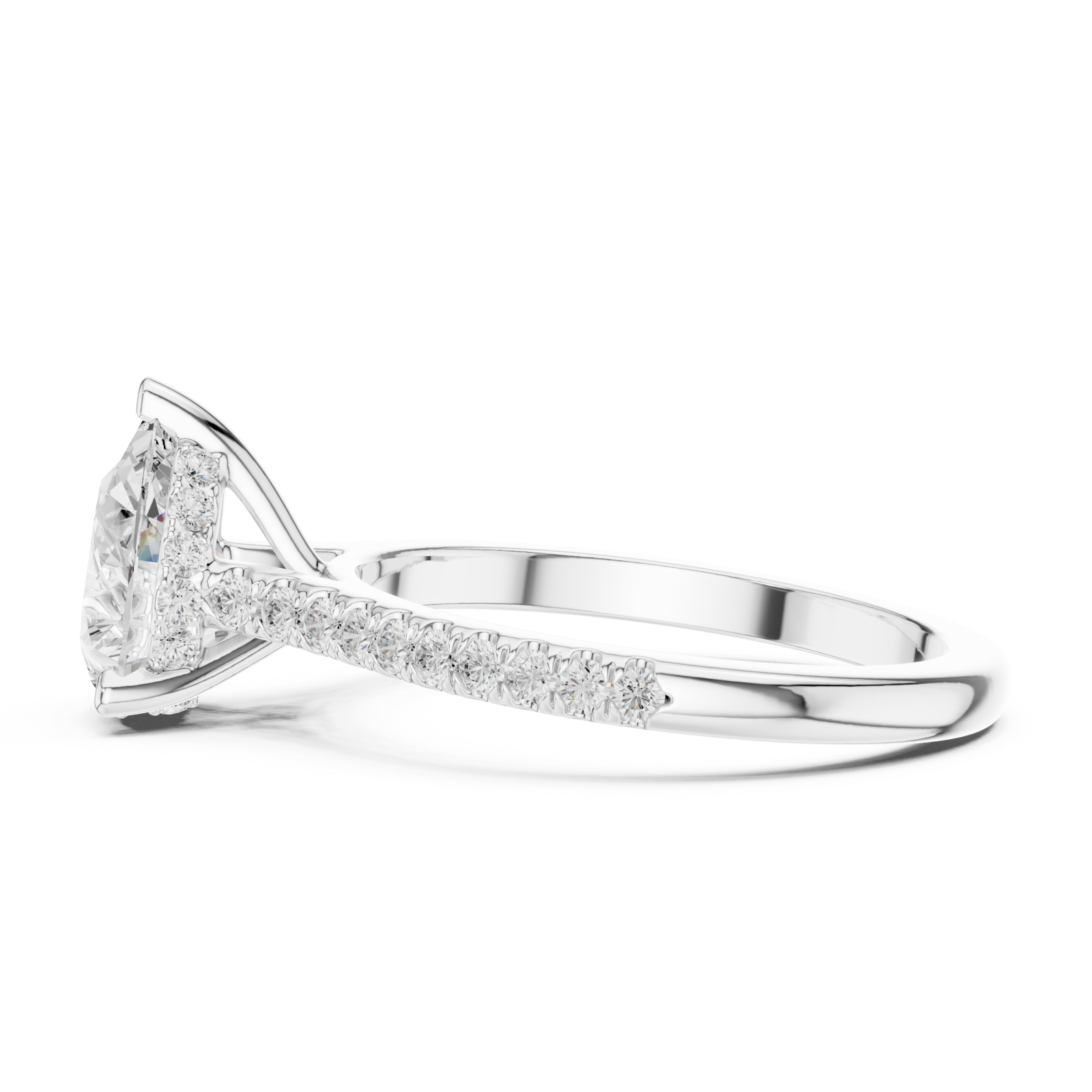  White Gold Eternal Promise Radiance Classic Engagement Ring Side View