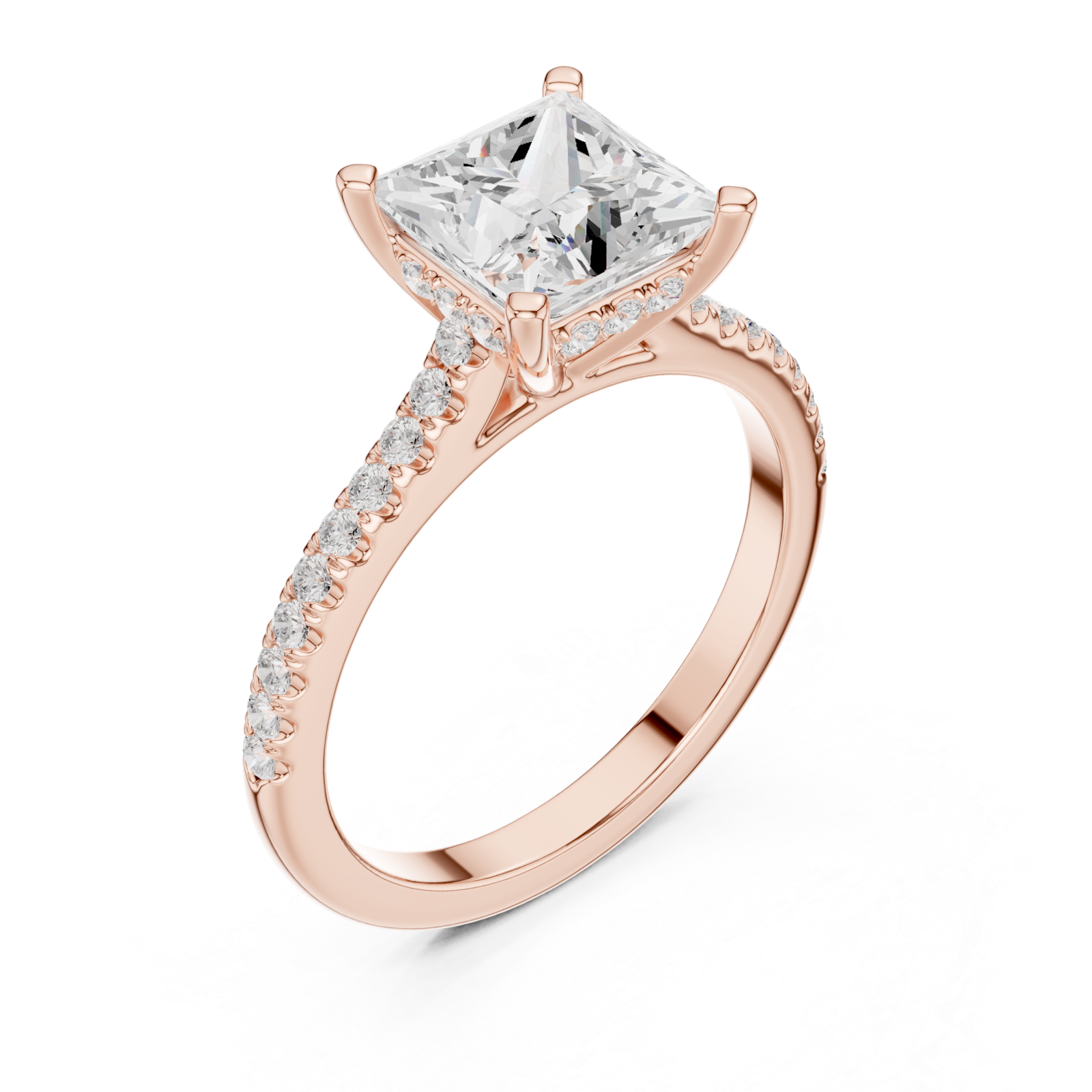  Rose Gold Celestial Embrace Petite Solitaire Elegance Ring Right View