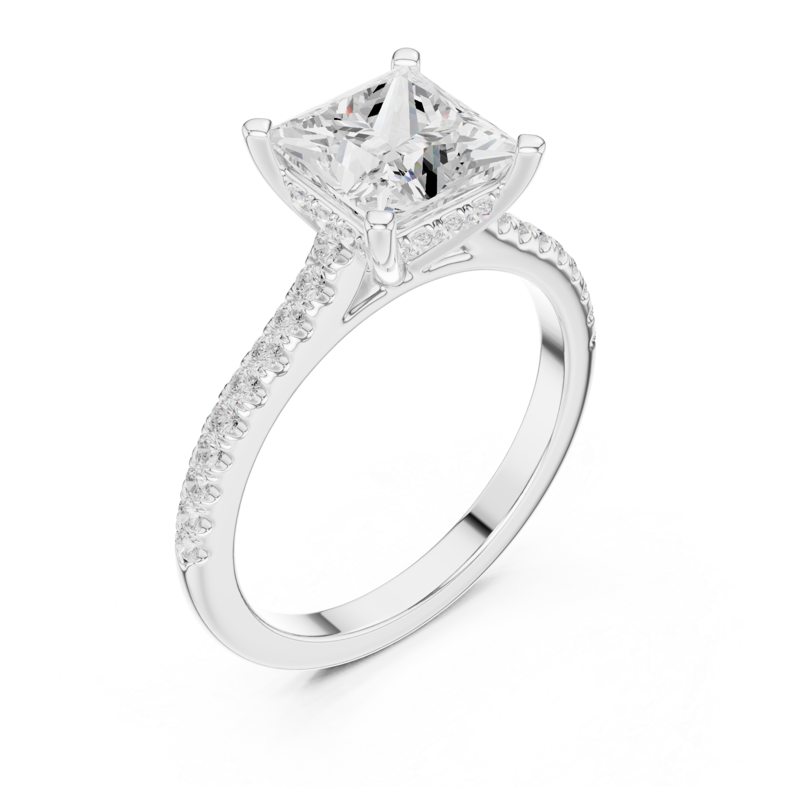  White Gold Celestial Embrace Petite Solitaire Elegance Ring Right View
