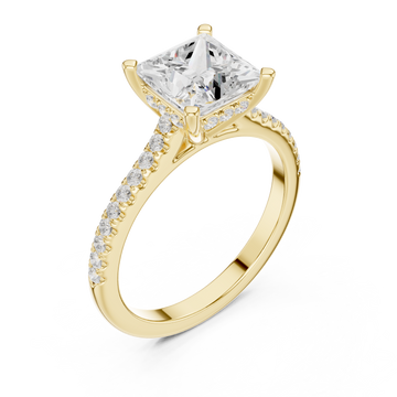 Gold Celestial Embrace Petite Solitaire Elegance Ring Right View