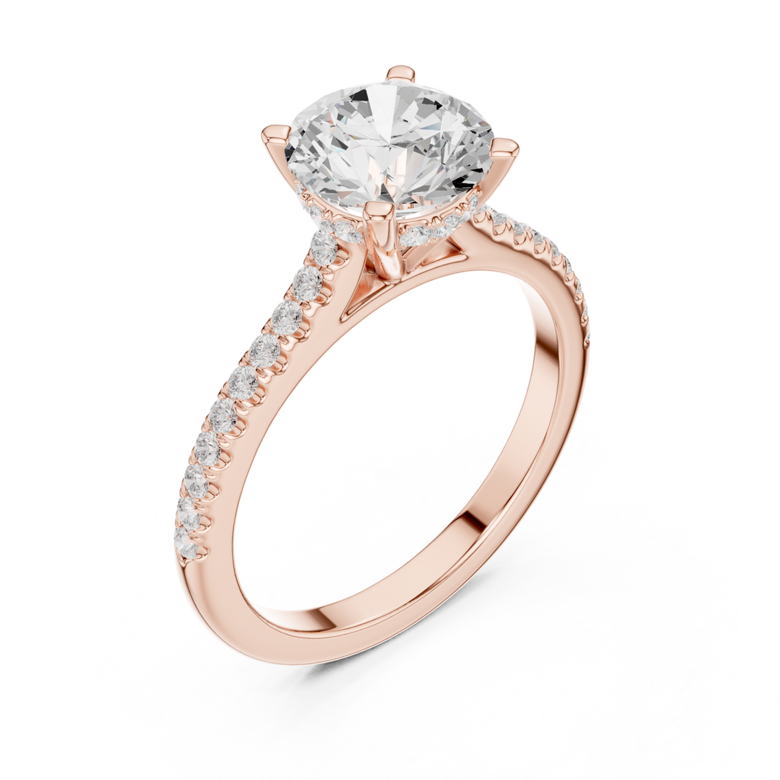  Rose Gold Opulent Whisper Pavé Accented Promise Ring Right View