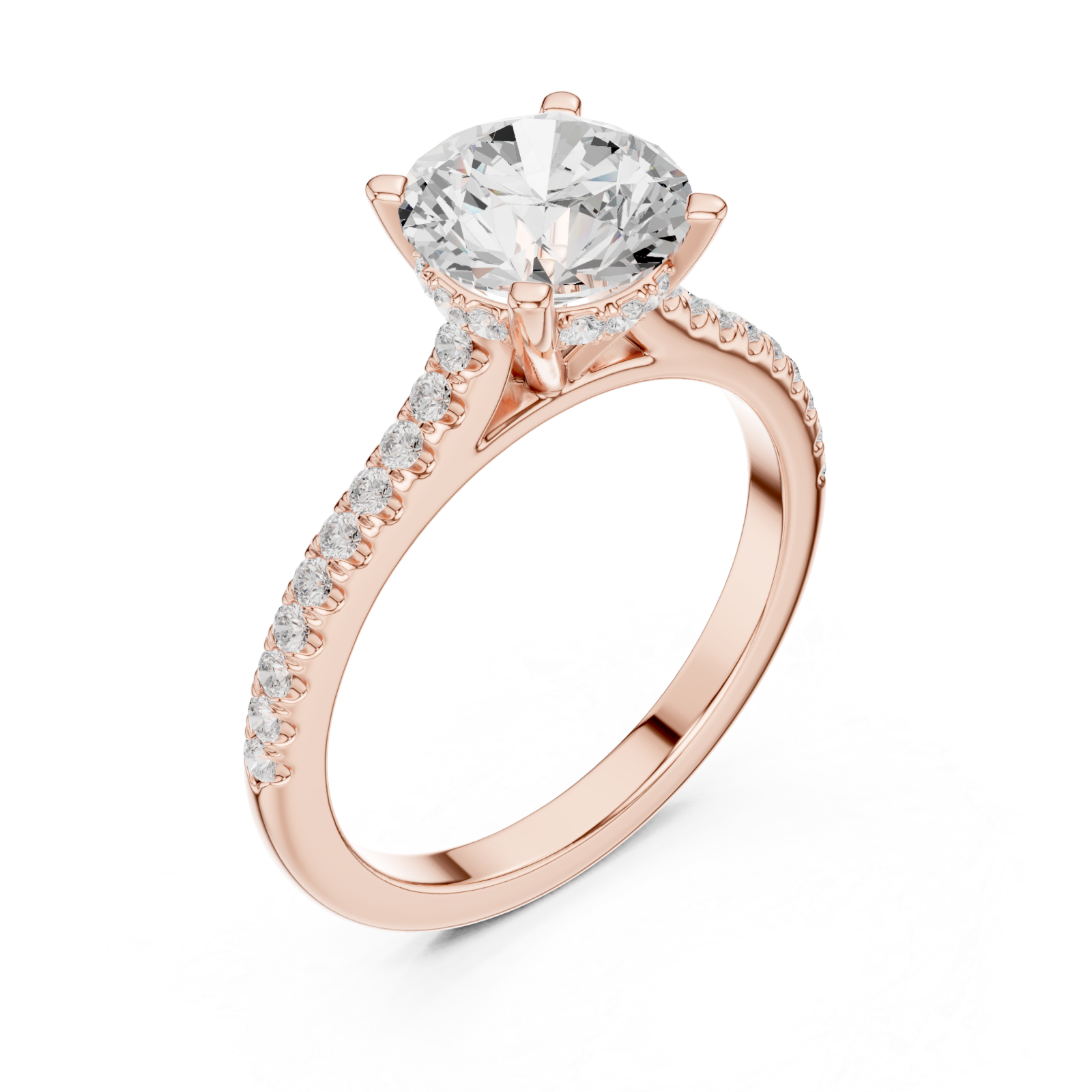  Rose Gold Opulent Whisper Pavé Accented Promise Ring Right View