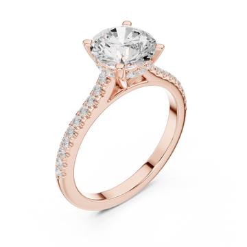  Rose Gold Opulent Whisper Pavé Accented Promise Ring Right View