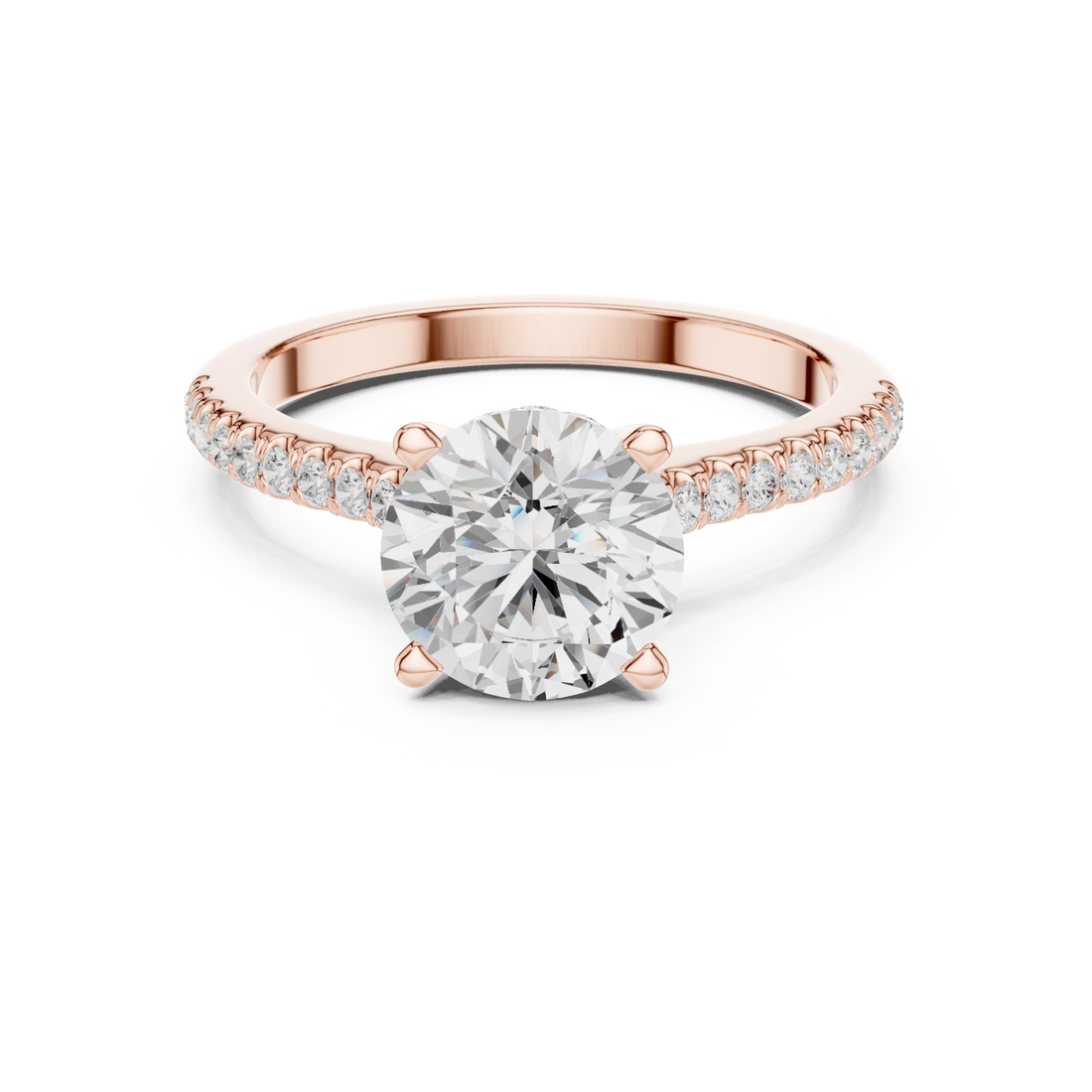  Rose Gold Opulent Whisper Pavé Accented Promise Ring Right View