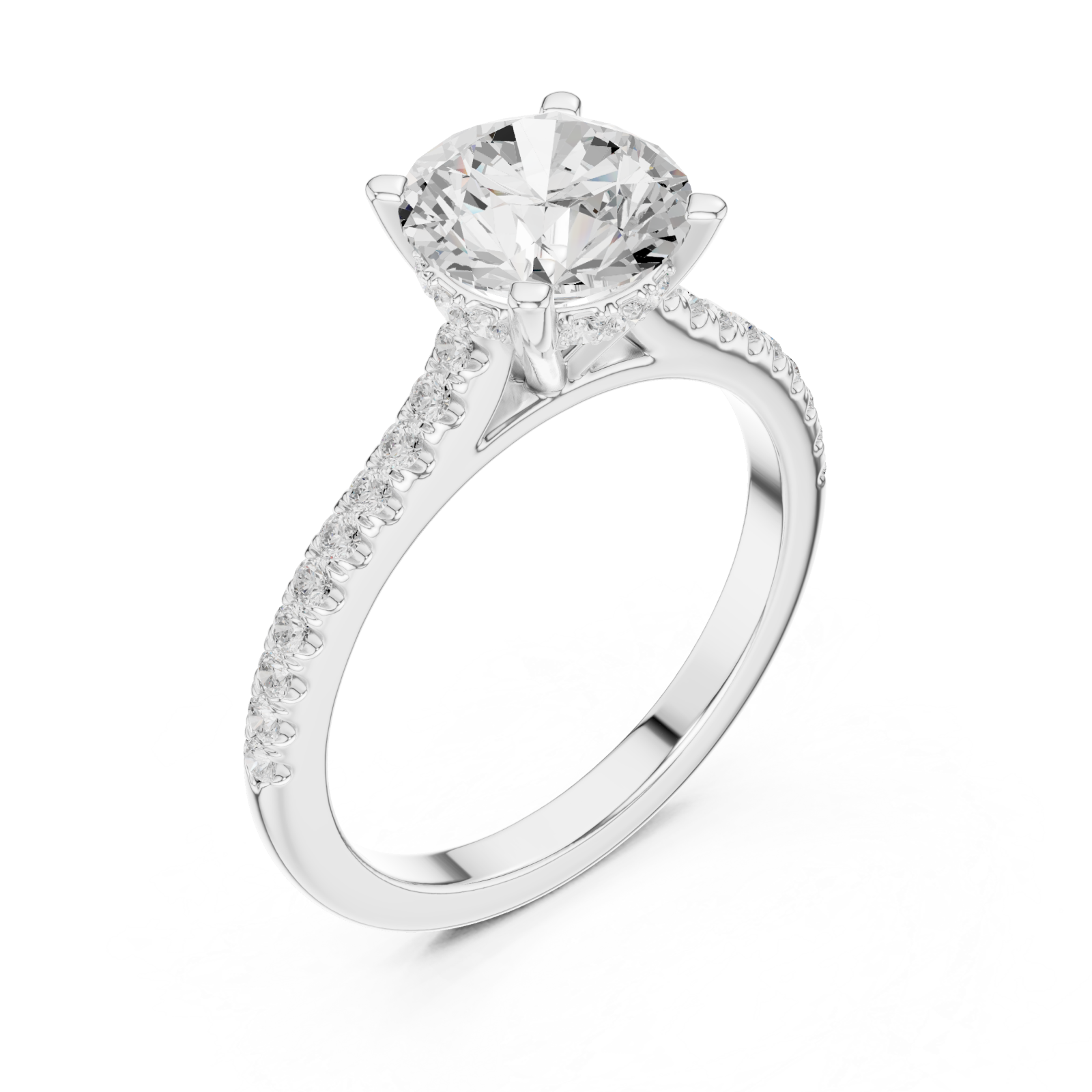  White Gold Opulent Whisper Pavé Accented Promise Ring Right View