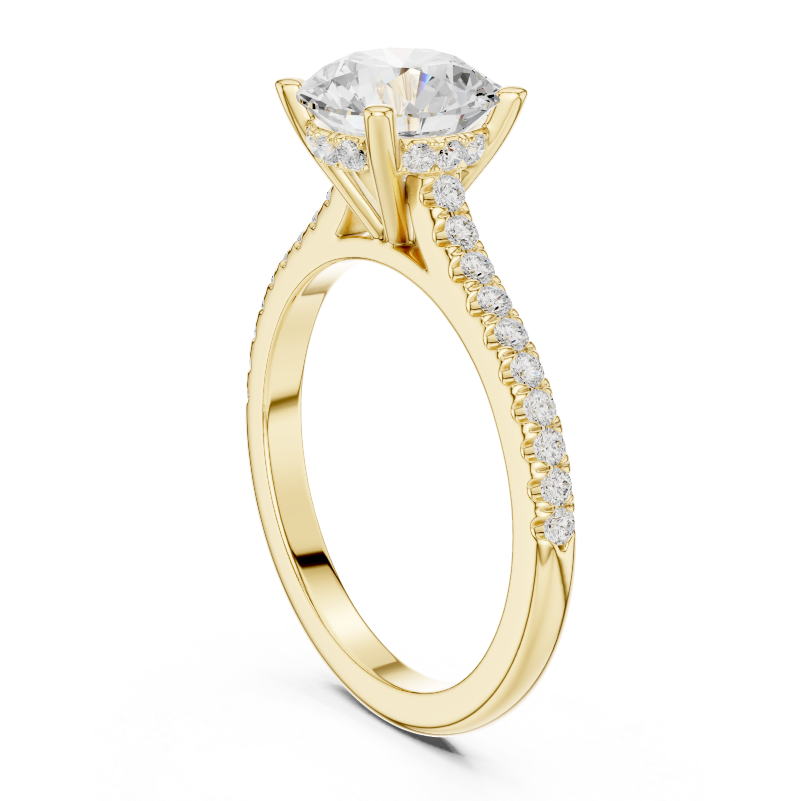  Gold Opulent Whisper Pavé Accented Promise Ring Left View
