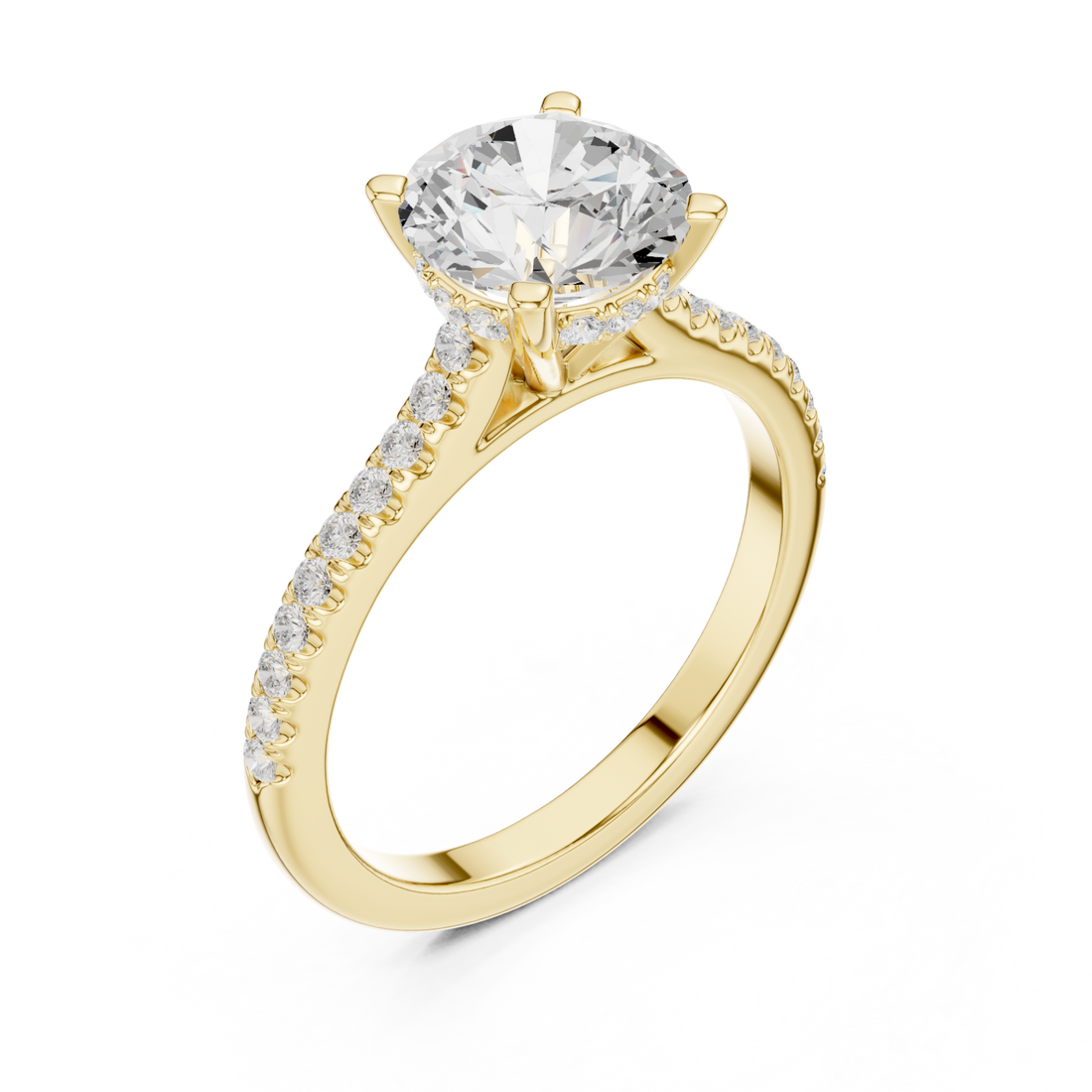Gold Opulent Whisper Pavé Accented Promise Ring Right View