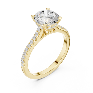 Gold Opulent Whisper Pavé Accented Promise Ring Right View