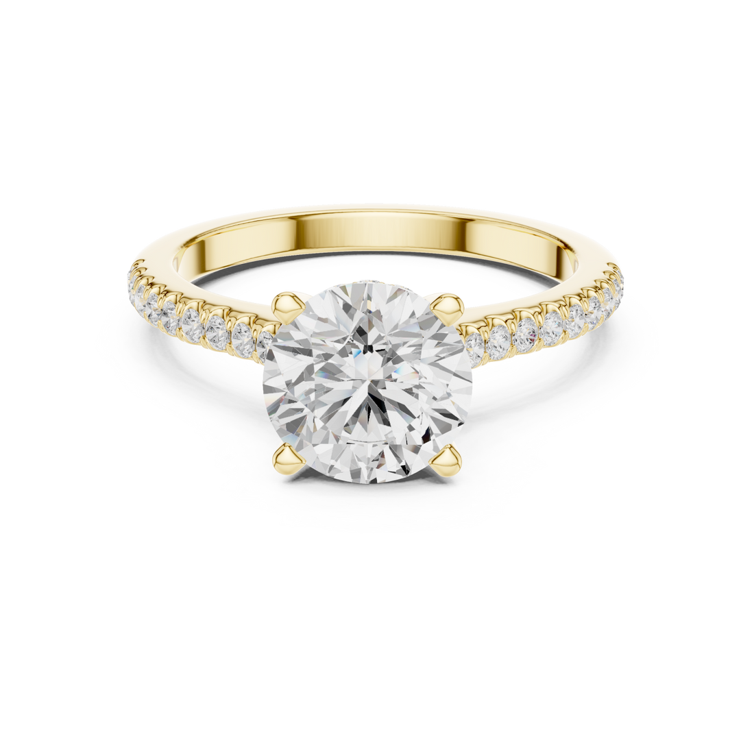 Gold Opulent Whisper Pavé Accented Promise Ring Right View