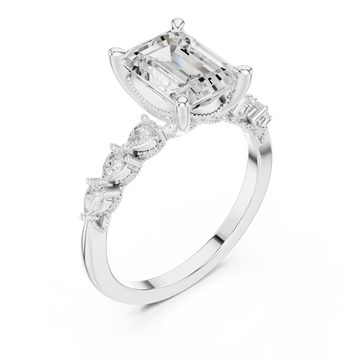  White Gold Grandeur Classic Step Ring Right View