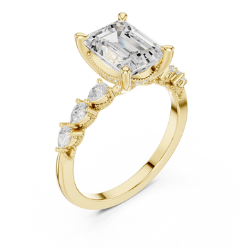 Gold Grandeur Classic Step Ring Right View
