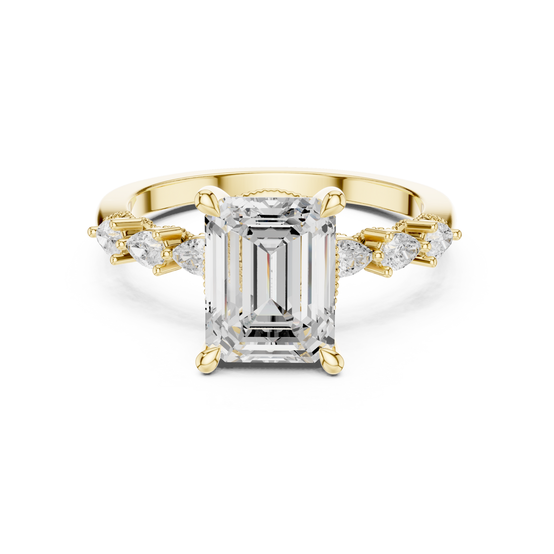 Gold Grandeur Classic Step Ring Right View