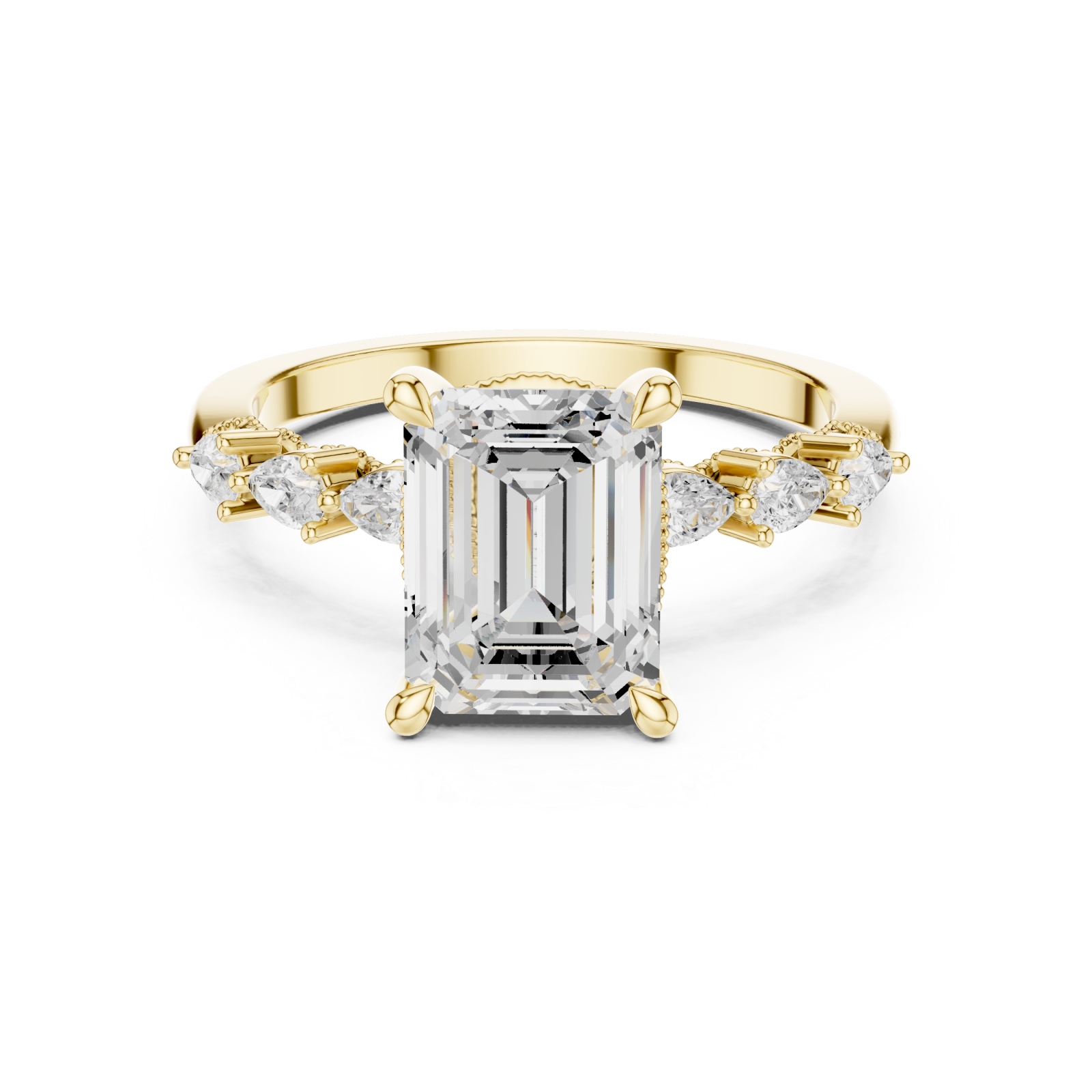  Gold Grandeur Classic Step Ring Front View