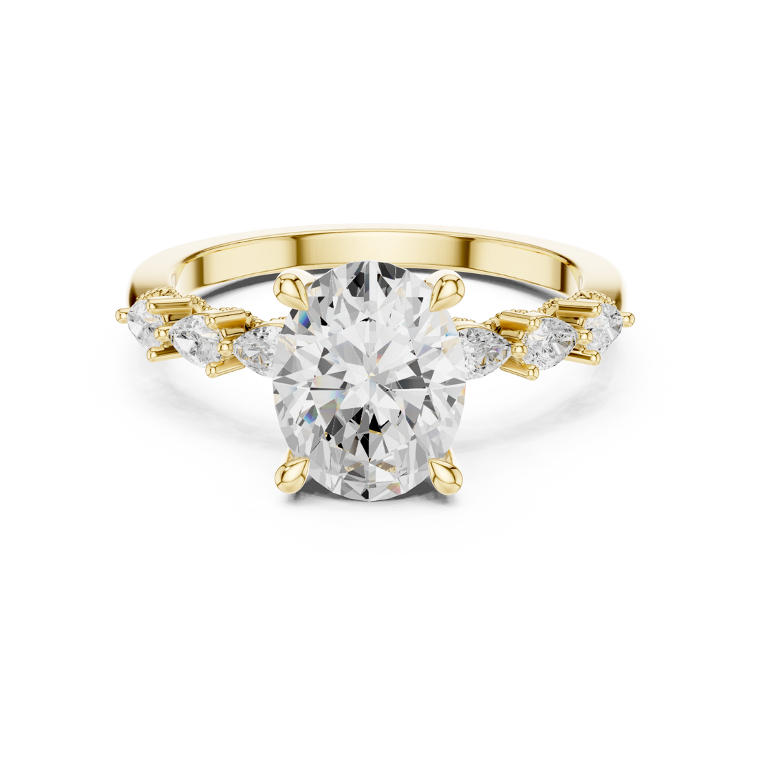 Gold Graceful Quartet Elegance Ring Right View