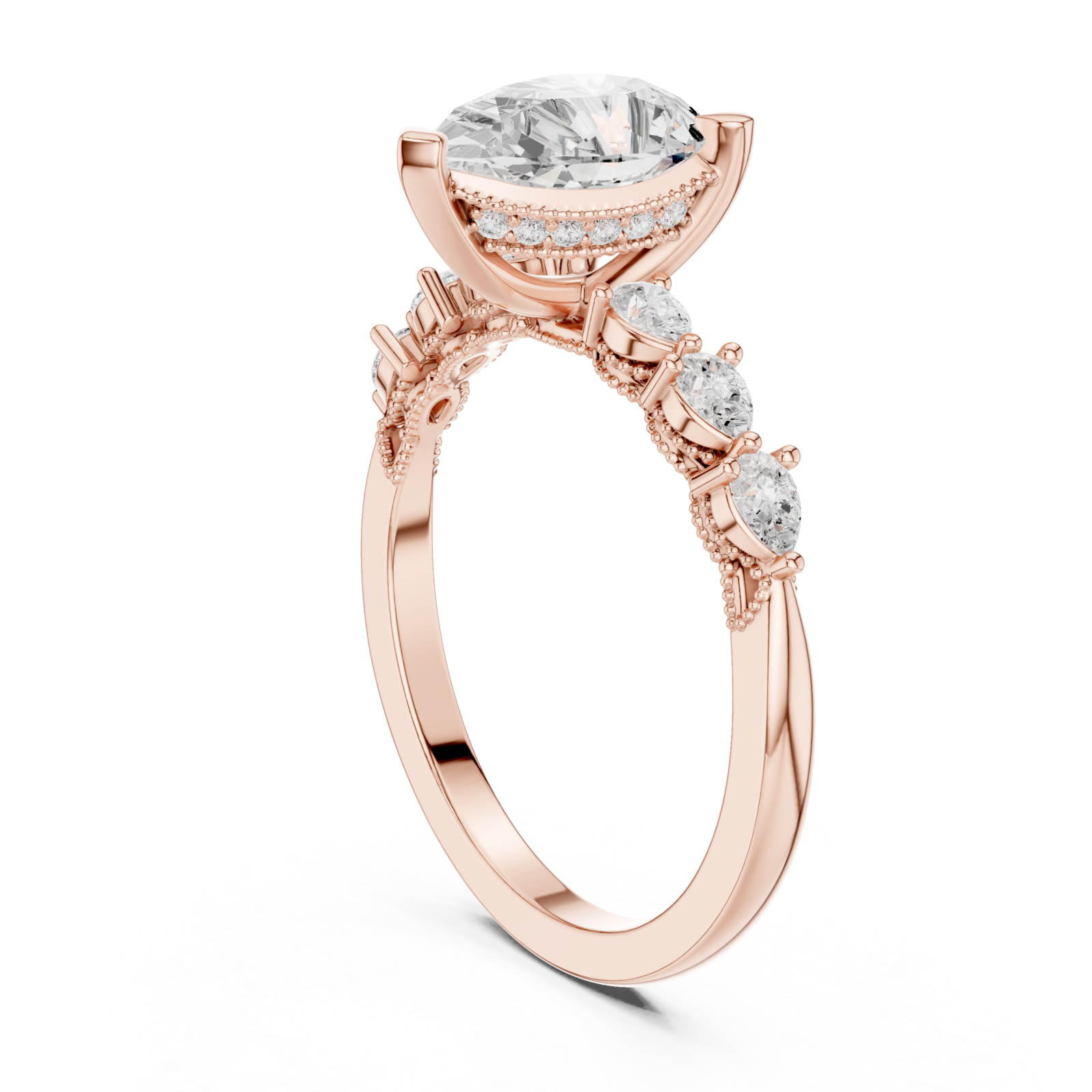  Rose Gold Allure Bound Promise Statement Band Left View