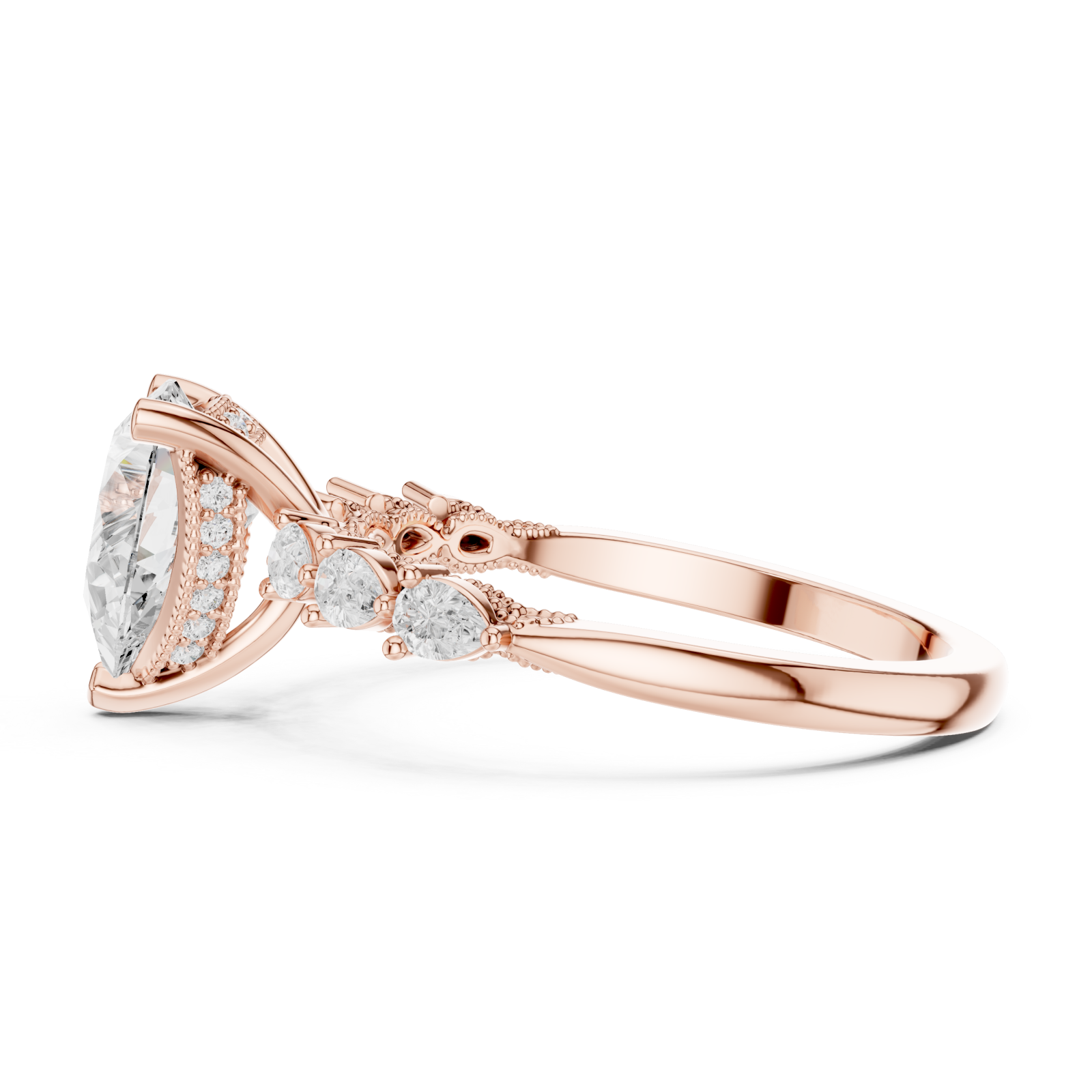  Rose Gold Allure Bound Promise Statement Band Side View
