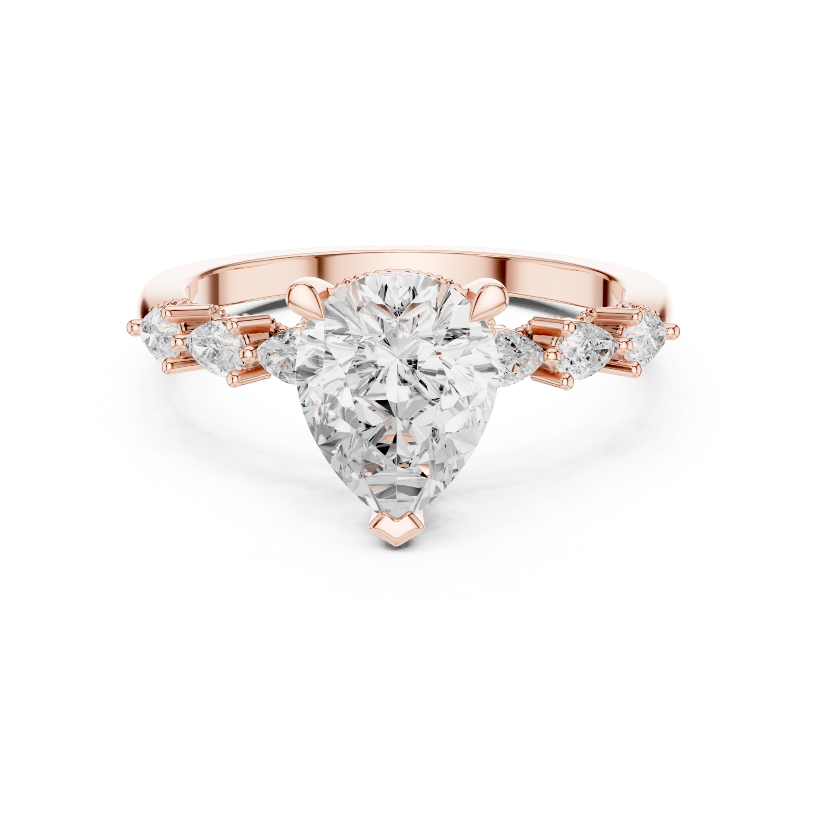  Rose Gold Allure Bound Promise Statement Band Front View