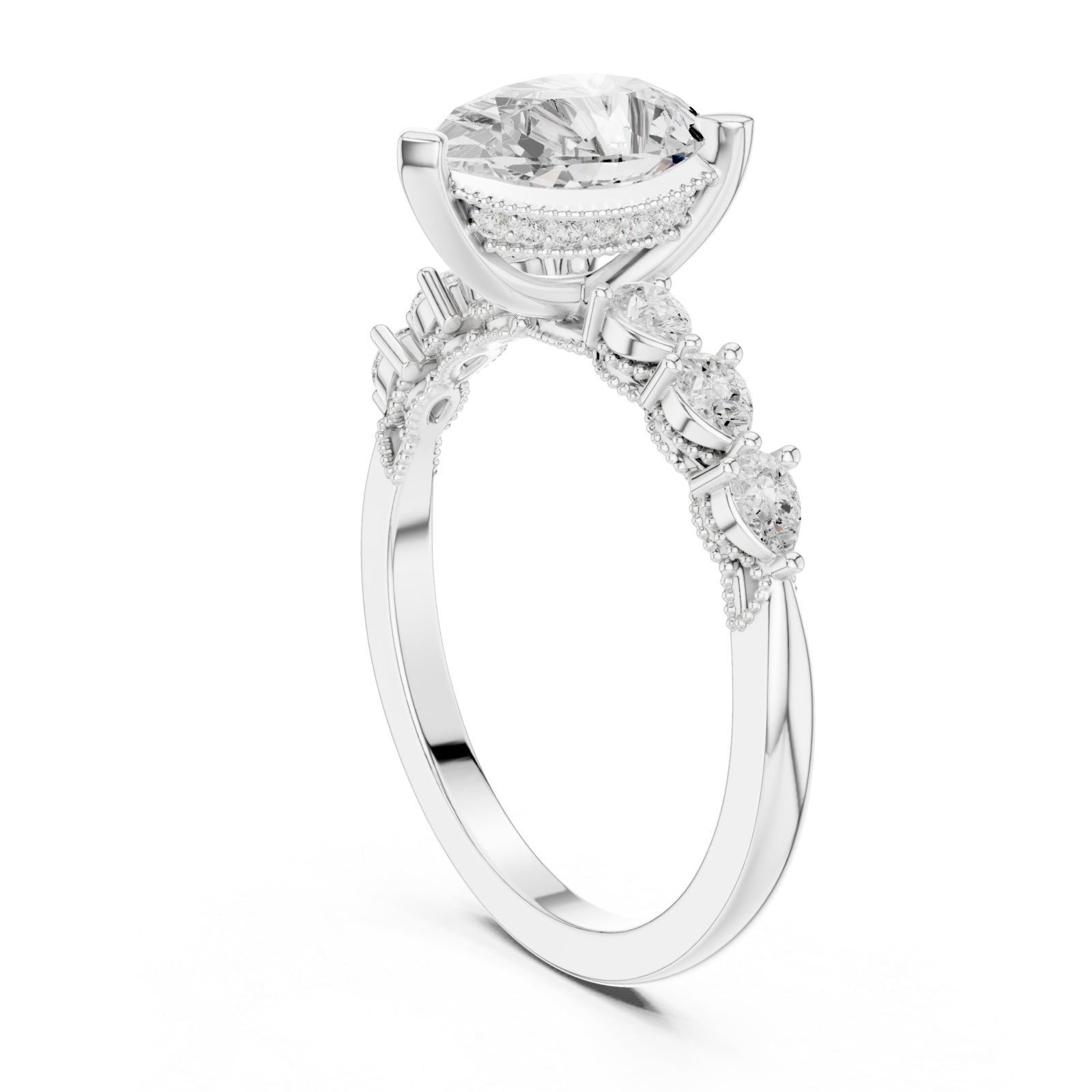  White Gold Allure Bound Promise Statement Band Left View