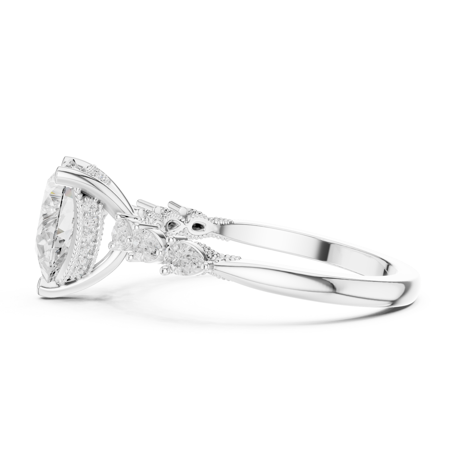  White Gold Allure Bound Promise Statement Band Side View