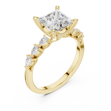 Gold Radiance Crest Trio Band Ring Right View