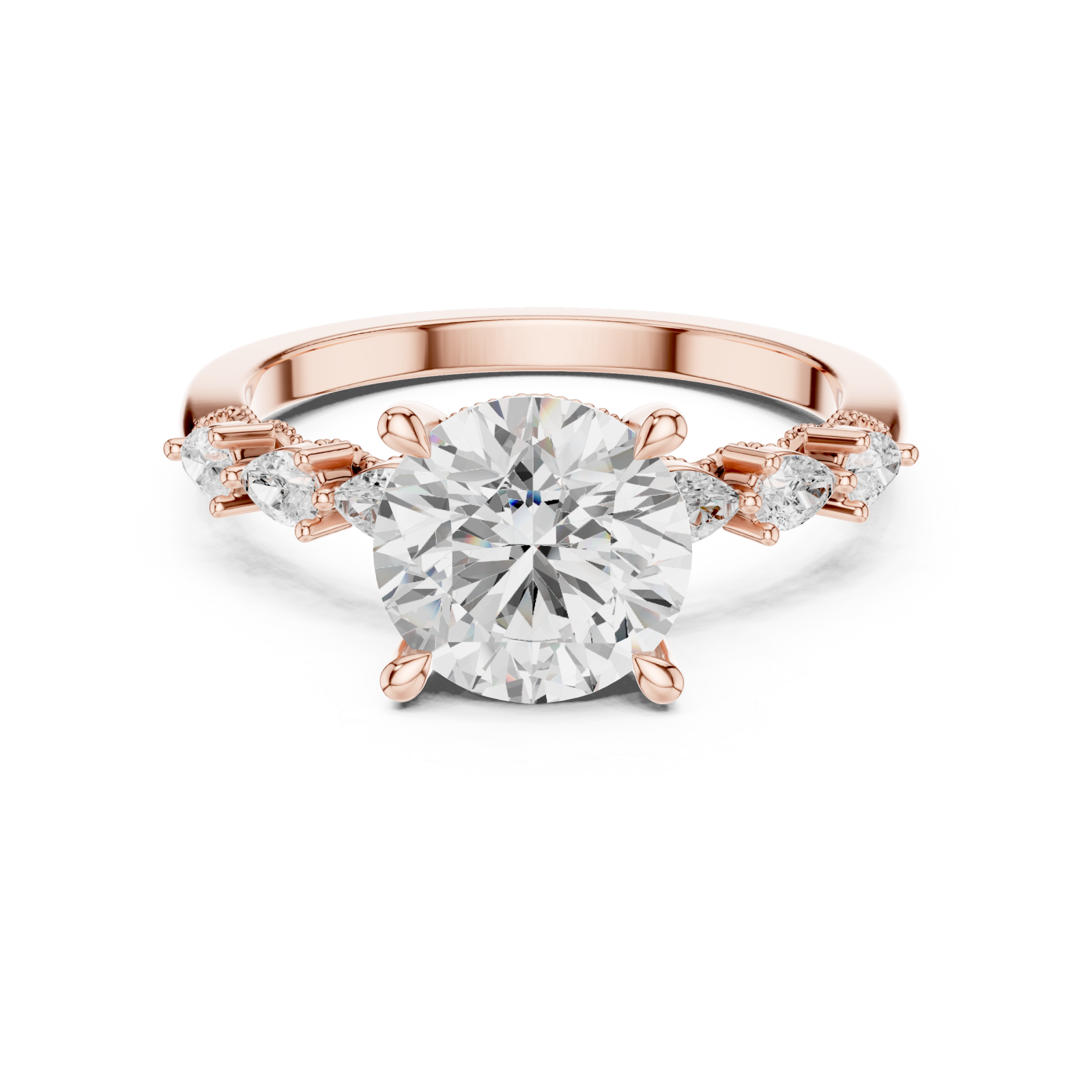  Rose Gold Opulent Mirage Engagement Ring Front View