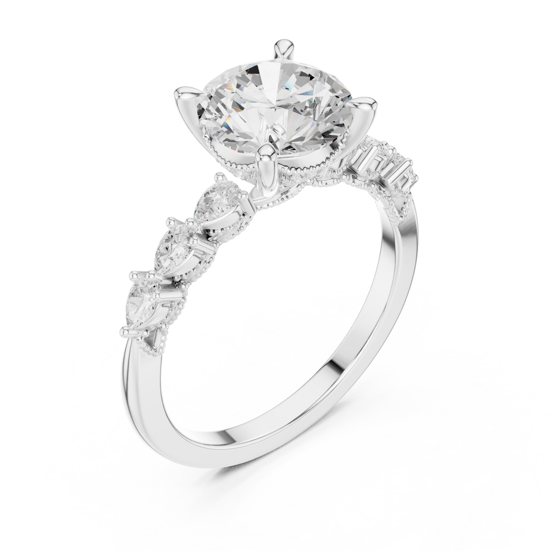  White Gold Opulent Mirage Engagement Ring Right View